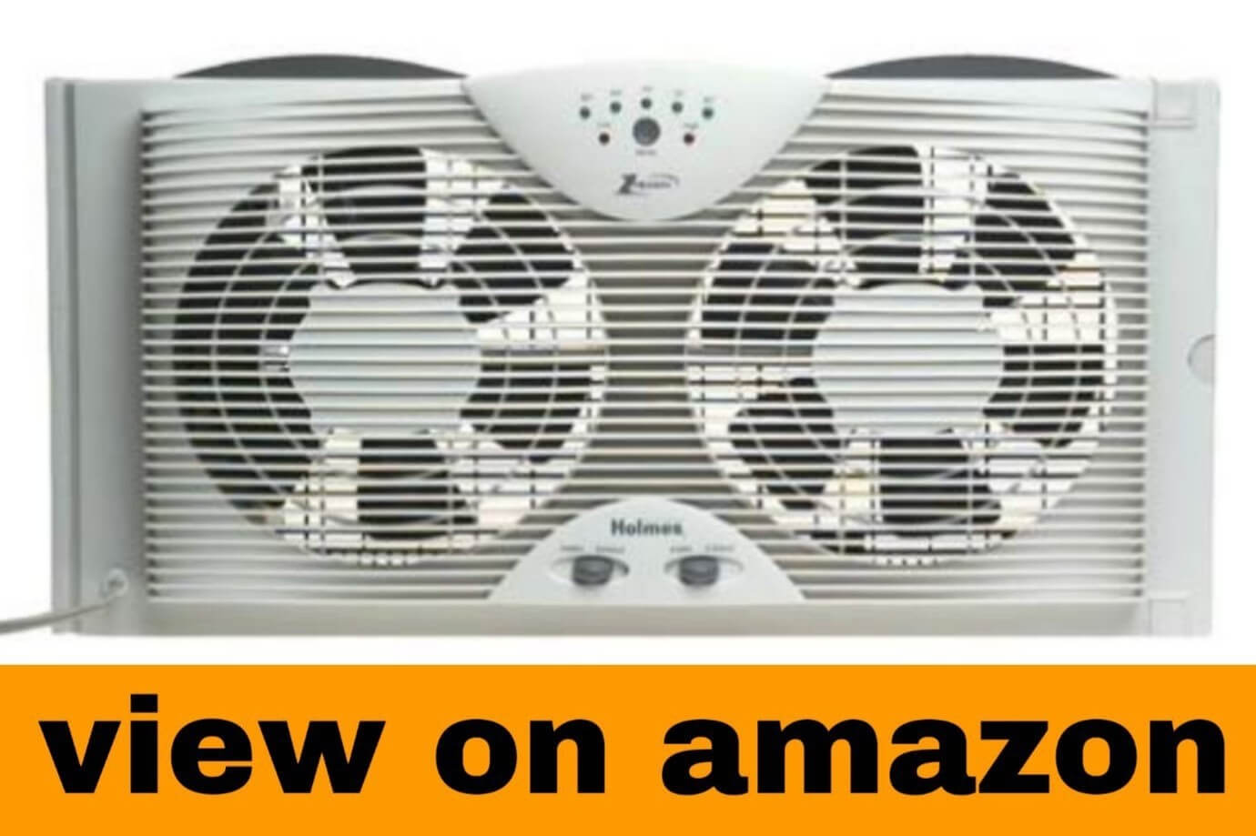Holmes Dual 8 Blade Twin Window Fan With Led One Touch Thermostat Control Portable Fans Home Garden